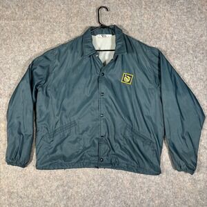 Vintage WISE Foods Jacket West Wind Made in USA XL Teal Windbreaker Snap Front